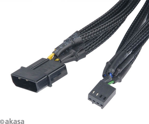 AKASA kábel FLEXA FP5 redukcia ventilátora, 1x 4pin PWM na 5x 4pin PWM, 45cm