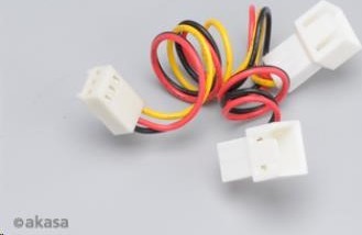AKASA kábel 3pin ventilátor na 2x 3pin rozbočovač napájania