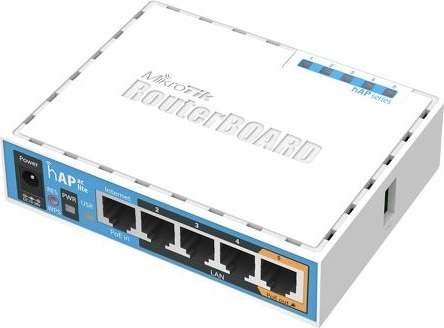 MikroTik hAP ac lite, 650MHz CPU, 64MB RAM, 5x LAN, 2.4 + 5GHz Wi-Fi 802.11b/g/n/ac, vrátane. L4
