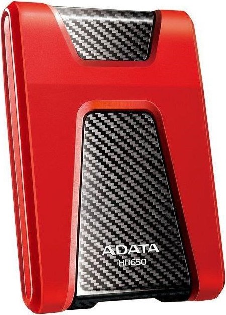 A-Data Externý pevný disk ADATA 2TB 2,5" USB 3.1 DashDrive Durable HD650, červený (gumový, odolný voči nárazom)