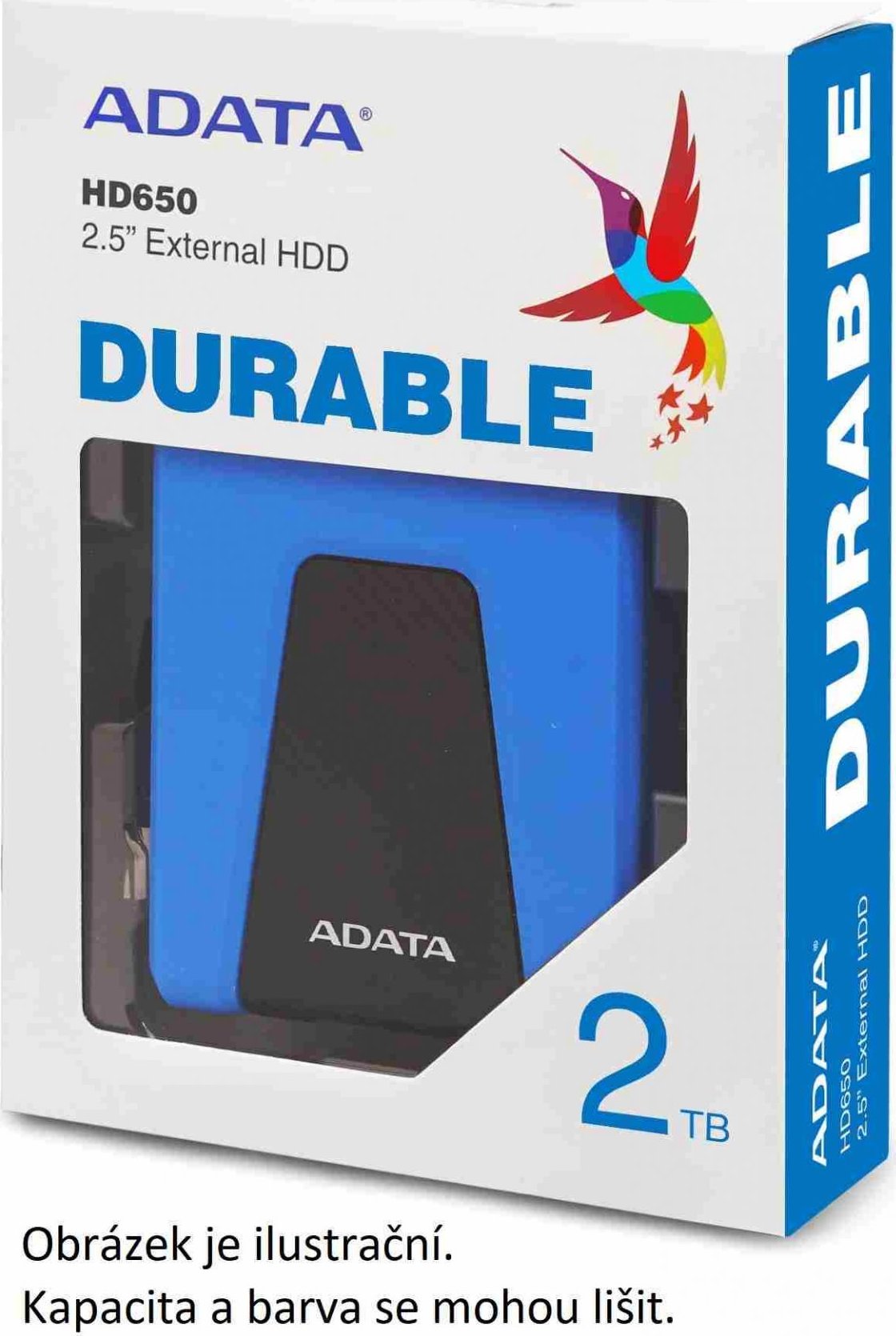 A-Data Externý pevný disk ADATA 2TB 2,5" USB 3.1 DashDrive Durable HD650, červený (gumový, odolný voči nárazom)