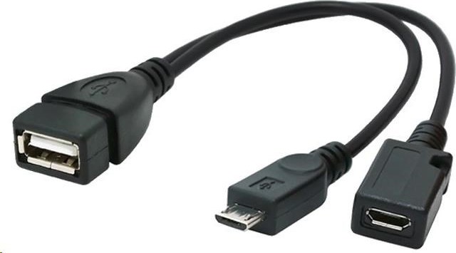 GEMBIRD kábel CABLEXPERT USB AF/micro BM + micro BF, OTG + nabíjanie, 15 cm, pre tablety a smartfóny