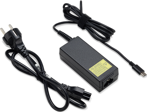 ACER 45W_USB Type C Adapter, čierny - pre zariadenia s USB C, EU POWER CORD (Maloobchodné balenie)