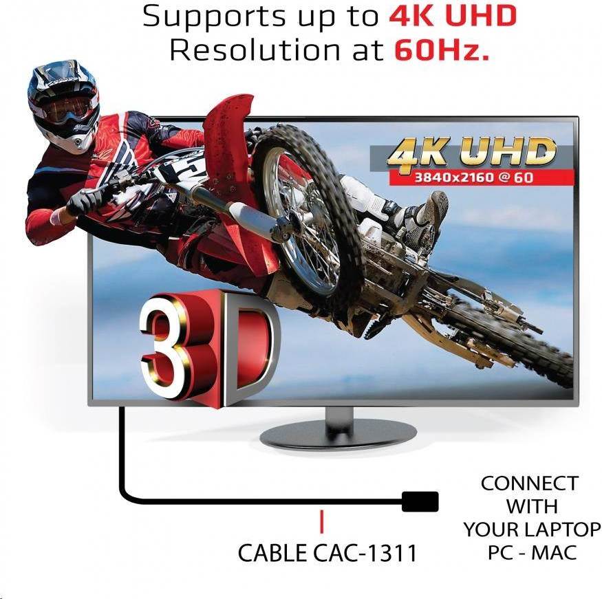 Club 3D Club3D Kabel Certifikovaný HDMI 2.0 Premium High Speed 4K60Hz UHD, 1m