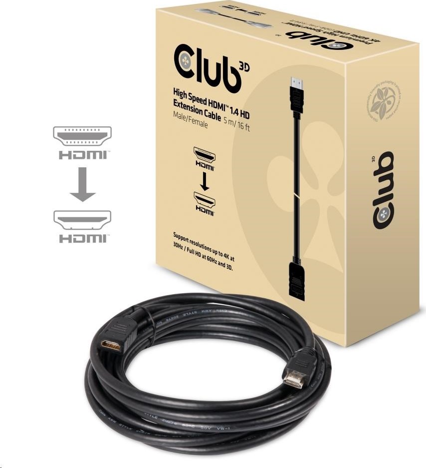 Club 3D Predlžovací kábel HDMI Club3D 1.4, 5m