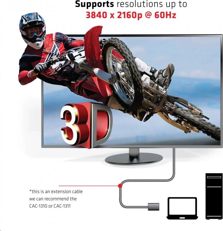 Club 3D Predlžovací kábel HDMI Club3D 2.0, 4K60Hz UHD (M/F), 3 m