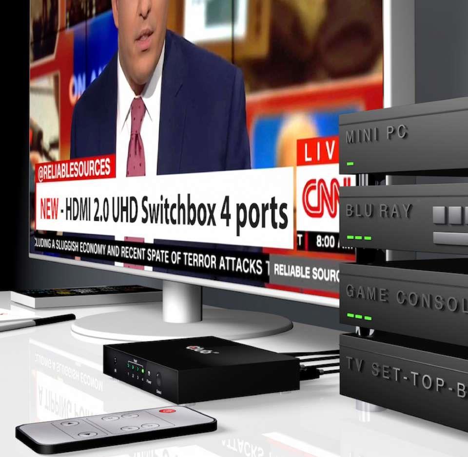 Club 3D Club3D Video prepínač 4:1 HDMI 2.0 4K60Hz UHD, 4 porty