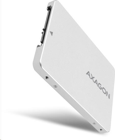 AXAGON RSS-M2SD, SATA - M.2 SATA SSD, interné 2.5" box ALU, strieborný