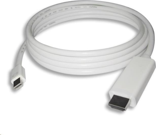PREMIUMCORD Mini DisplayPort kábel 1.2 na HDMI 2.0, pre rozlíšenie 4Kx2K@60Hz, 2m