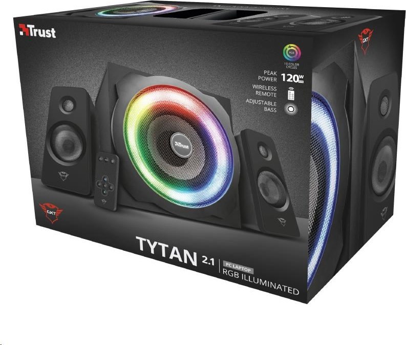 TRUST Reproduktory GXT 629 Tytan RGB Osvetlené 2.1 sada reproduktorov
