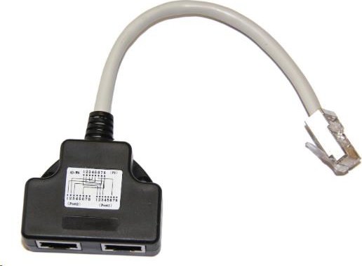 Lexi-NET Rozdeľovací adaptér RJ45, 1x8p8c/2x8p4c, PC-PC, tienený