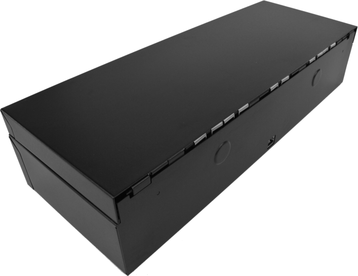 Pokladničná zásuvka Virtuos FT-460C Flip top, s krytom, 9-24V, čierna - s káblom
