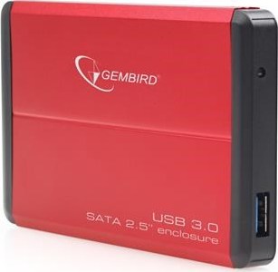 Externý box GEMBIRD pre 2.5" zariadenie, USB 3.0, SATA, červená