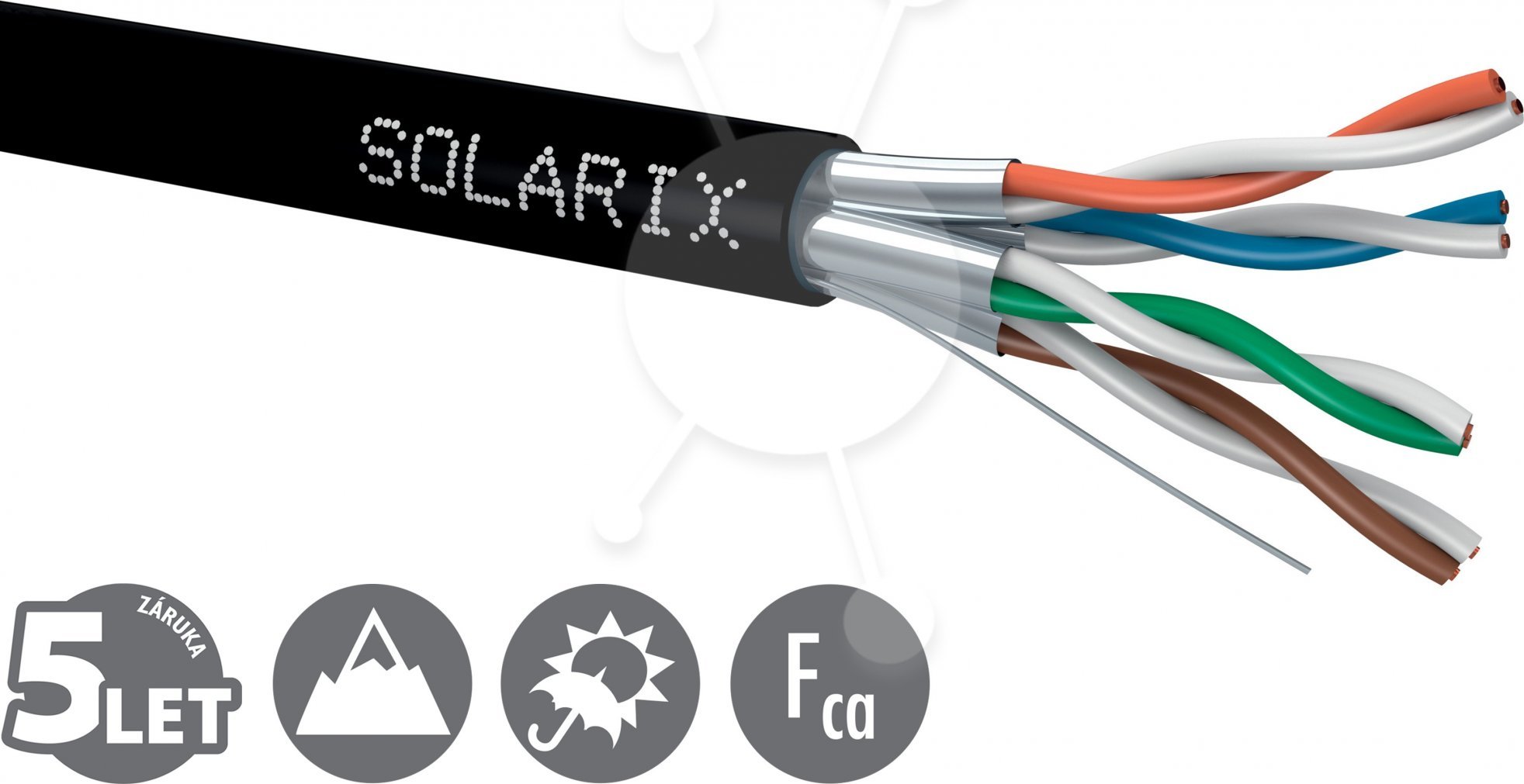 Inštalačný kábel Solarix STP, Cat6A, vodič, PE, cievka 500 m SXKD-6A-STP-PE