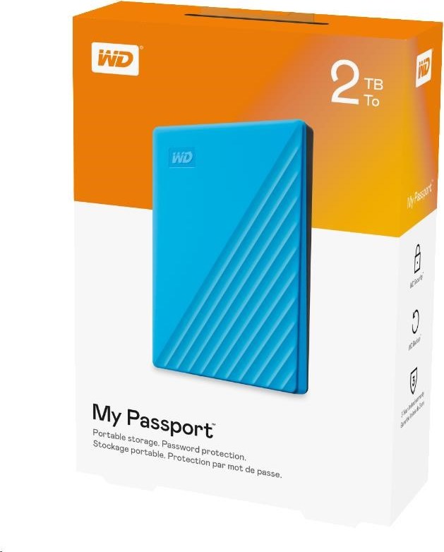 Western Digital Prenosný 2TB disk WD My Passport Ext. 2.5" USB3.0 Modrá