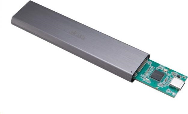 Externý box AKASA pre M.2 PCIe NVMe SSD, USB 3.1 Gen 2 Superspeed+ (podporuje 2242, 2260 a 2280), 10 Gb/s, hliník