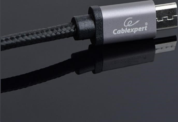 GEMBIRD Kábel CABLEXPERT USB A samec/Micro B samec 2.0, 1,8 m, opletené, čierne, blister