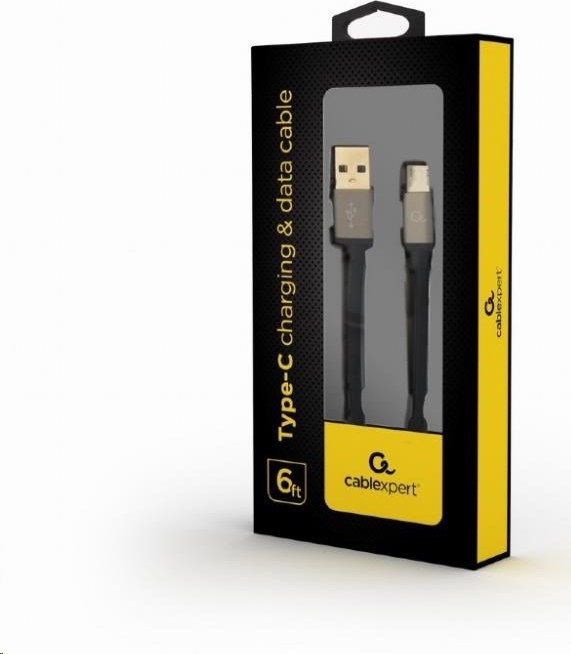 GEMBIRD Kábel CABLEXPERT USB A samec/Micro B samec 2.0, 1,8 m, opletené, čierne, blister