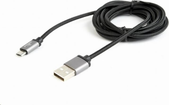 GEMBIRD Kábel CABLEXPERT USB A samec/Micro B samec 2.0, 1,8 m, opletené, čierne, blister