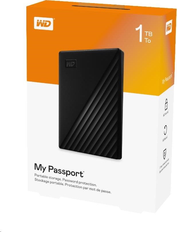 Western Digital WD My Passport prenosný 1 TB Ext, 2,5" USB3.0, WORLDWIDE 2019, čierna