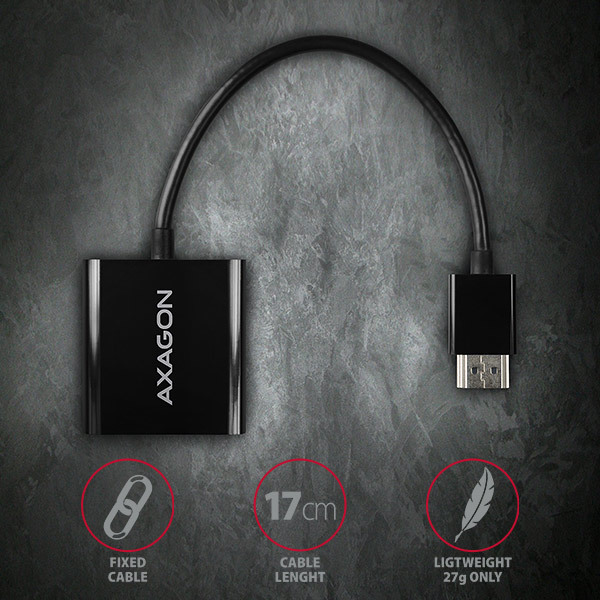 AXAGON RVH-VGN, redukcia HDMI -> VGA, FullHD, 1920*1200