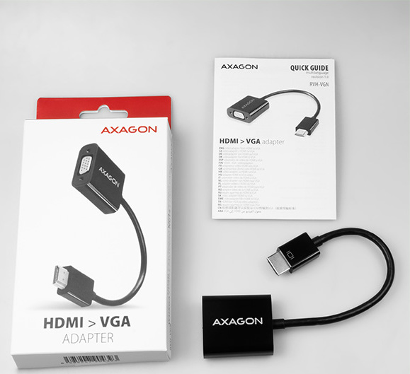 AXAGON RVH-VGN, redukcia HDMI -> VGA, FullHD, 1920*1200