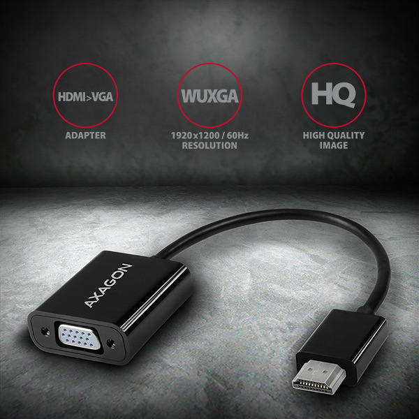 AXAGON RVH-VGN, redukcia HDMI -> VGA, FullHD, 1920*1200