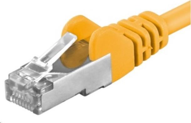 PREMIUMCORD Patch kábel CAT6a S-FTP, RJ45-RJ45, AWG 26/7 0,25m žltý