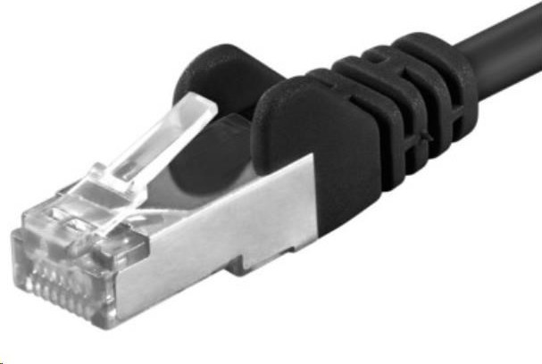 PREMIUMCORD Patch kábel CAT6a S-FTP, RJ45-RJ45, AWG 26/7 0,25m čierny