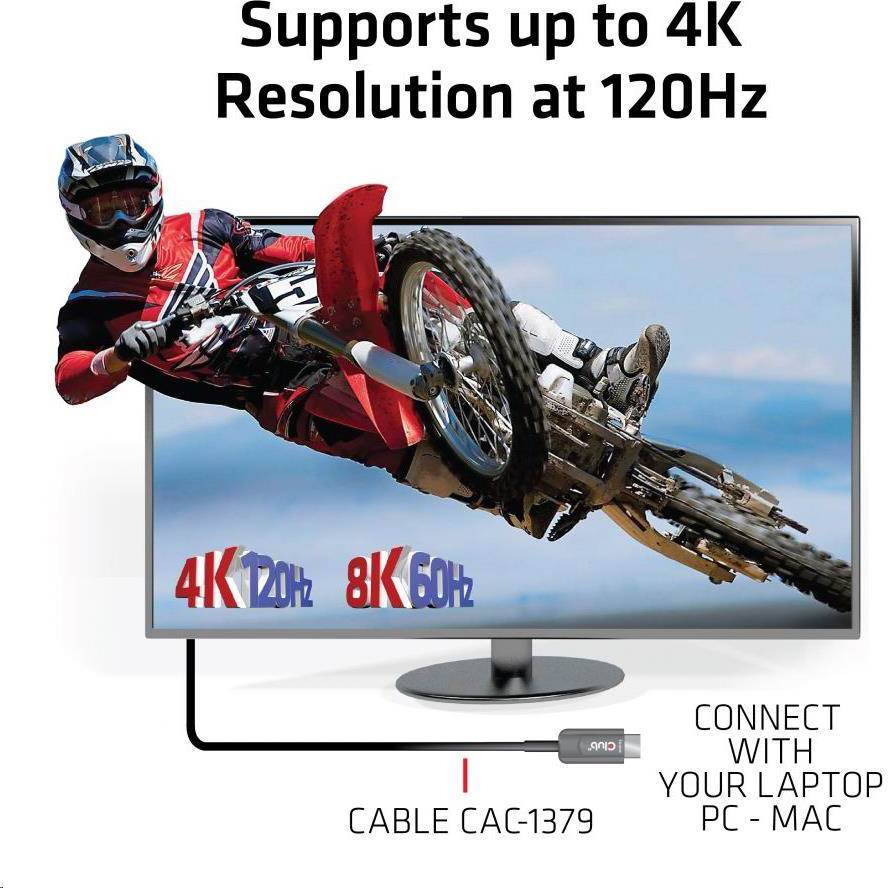 Club 3D Club3D Kabel prodlužovací Ultra Rychlý HDMI™ Certifikovaný AOC kabel 8K60Hz (M/M), 4K120Hz, 20m, černá