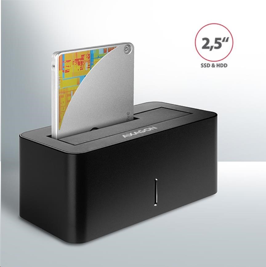 AXAGON ADSA-SN, USB 3.2 Gen1 - SATA 6G, 2.5"/3.5" dokovacia stanica pre HDD/SSD