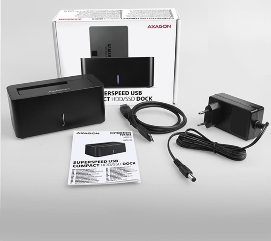 AXAGON ADSA-SN, USB 3.2 Gen1 - SATA 6G, 2.5"/3.5" dokovacia stanica pre HDD/SSD
