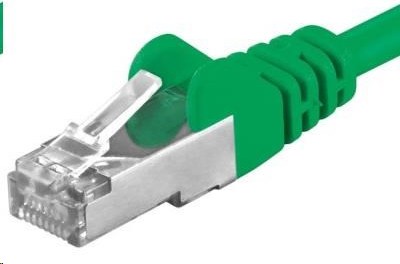 PREMIUMCORD Patch kábel CAT6a S-FTP, RJ45-RJ45, AWG 26/7 1,5m zelený