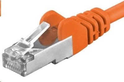 PREMIUMCORD Patch kábel CAT6a S-FTP, RJ45-RJ45, AWG 26/7 2m oranžový