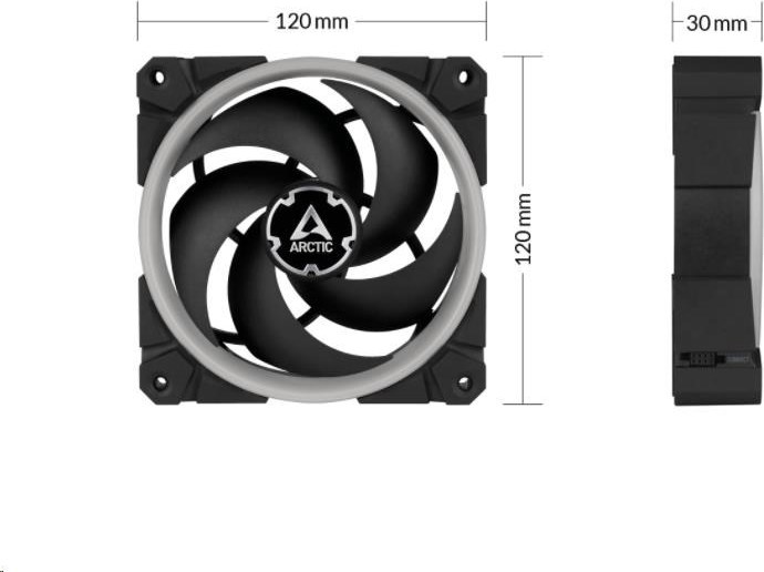 Arctic Cooling ARCTIC ventilátor BioniX P120 A-RGB 120mm, 8-pin, PWM, 3-pack + ovládač