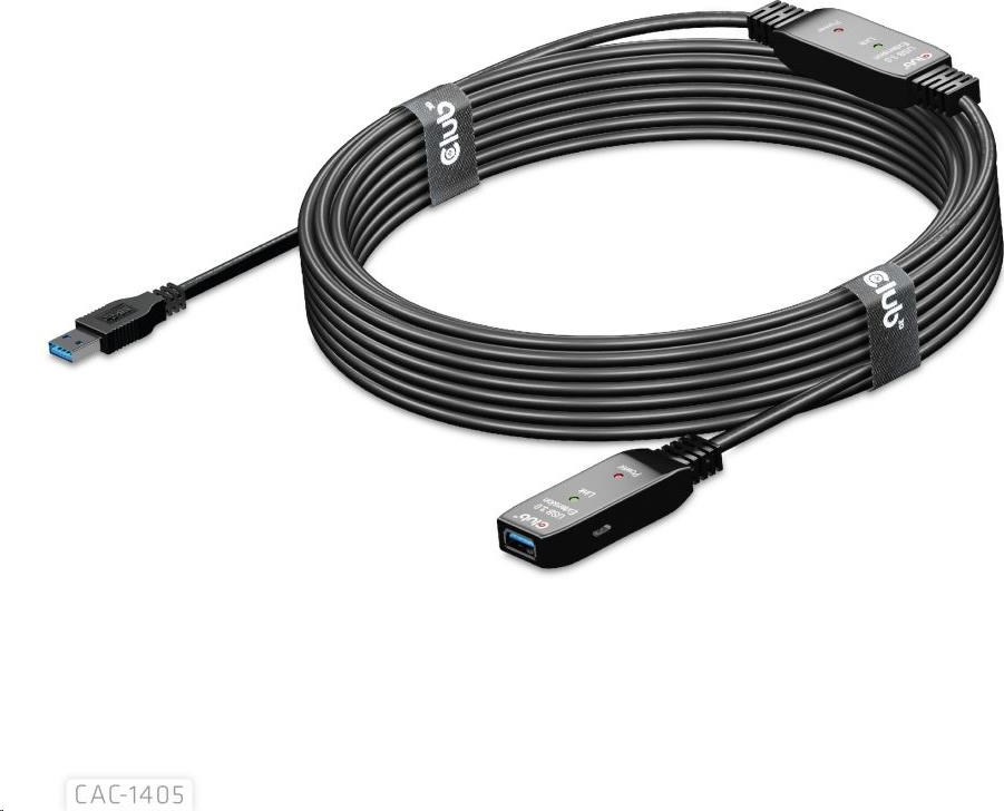Club 3D Kábel USB Club3D 3.2 Kábel aktívneho opakovača Gen1 M/F 28AWG, 10 m