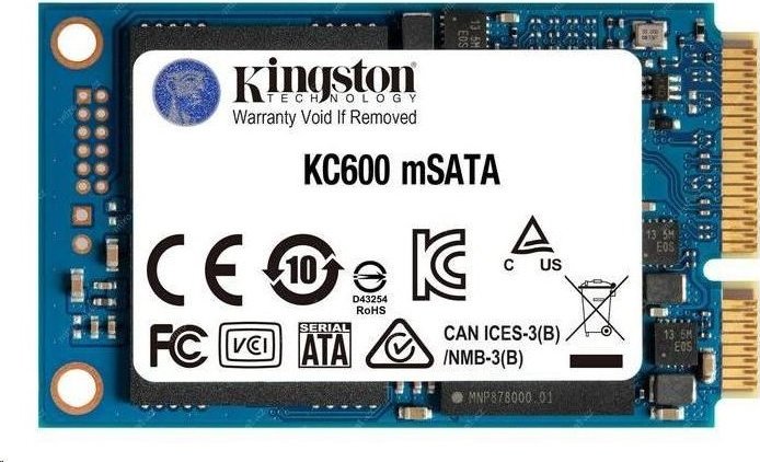 Kingston SSD 512GB KC600 SATA3 mSATA (R:550, W:520MB/s)