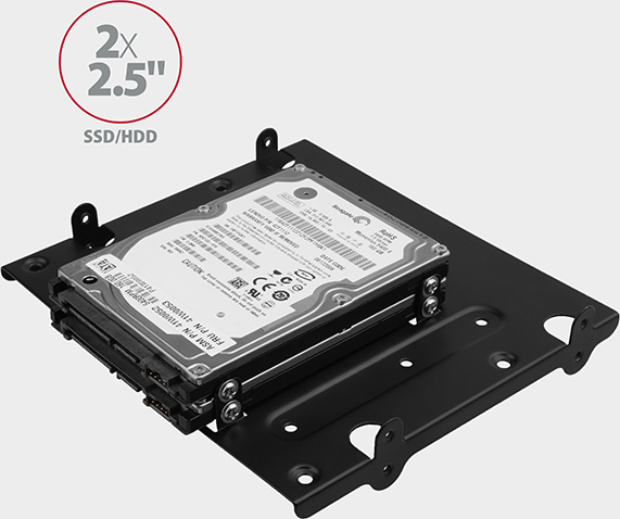 AXAGON RHD-435, kovový rám pre 4x 2.5" alebo 2x 2.5" HDD/SSD a 1x 3.5" HDD na 5.25" pozícia