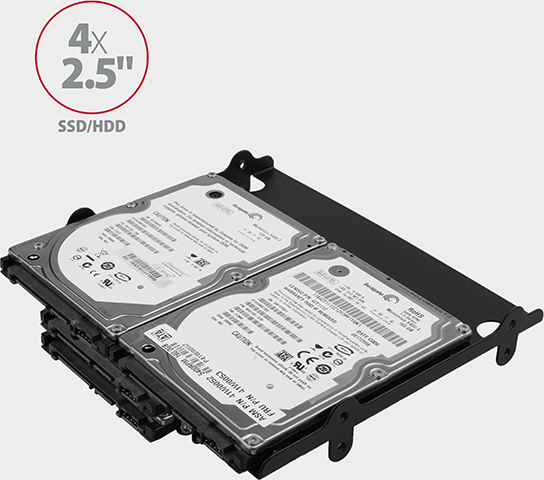 AXAGON RHD-435, kovový rám pre 4x 2.5" alebo 2x 2.5" HDD/SSD a 1x 3.5" HDD na 5.25" pozícia
