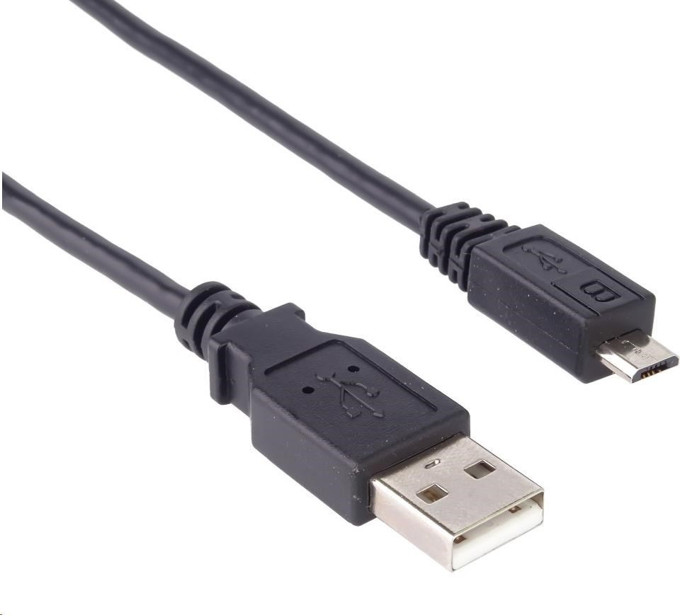 Kábel USB PREMIUMCORD 2.0 Prepojenie A-Micro B. 2 m (čierna)