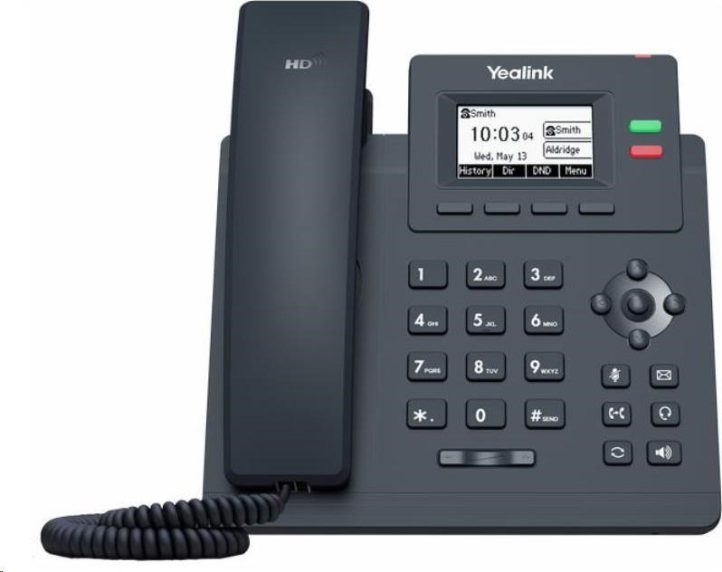 IP telefón Yealink SIP-T31, 2,3" grafika 132x64, 2x RJ45 10/100, 2x SIP, s adaptérom