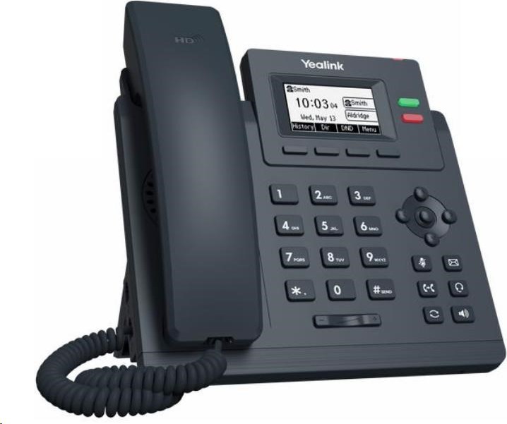 IP telefón Yealink SIP-T31, 2,3" grafika 132x64, 2x RJ45 10/100, 2x SIP, s adaptérom