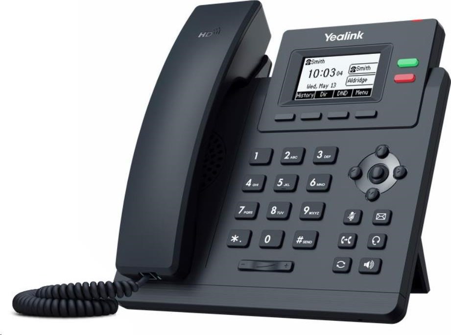 IP telefón Yealink SIP-T31, 2,3" grafika 132x64, 2x RJ45 10/100, 2x SIP, s adaptérom