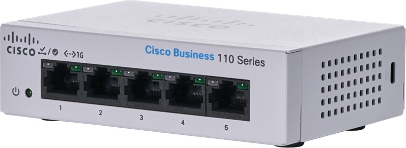 Cisco switch CBS110-5T-D (5xGbE, fanless)
