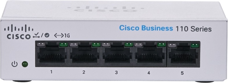 Cisco switch CBS110-5T-D (5xGbE, fanless)