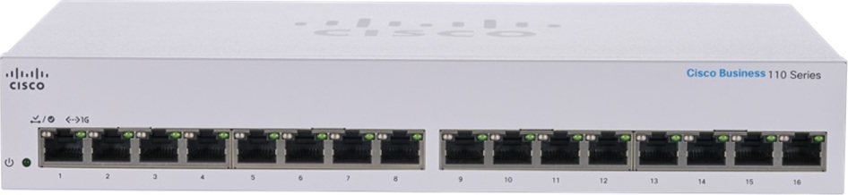 Cisco switch CBS110-16T (16xGbE, fanless)