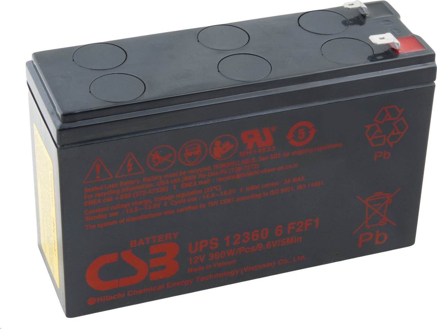 NoName CSB batéria 12V 7Ah F1F2 HighRate (UPS 123606)