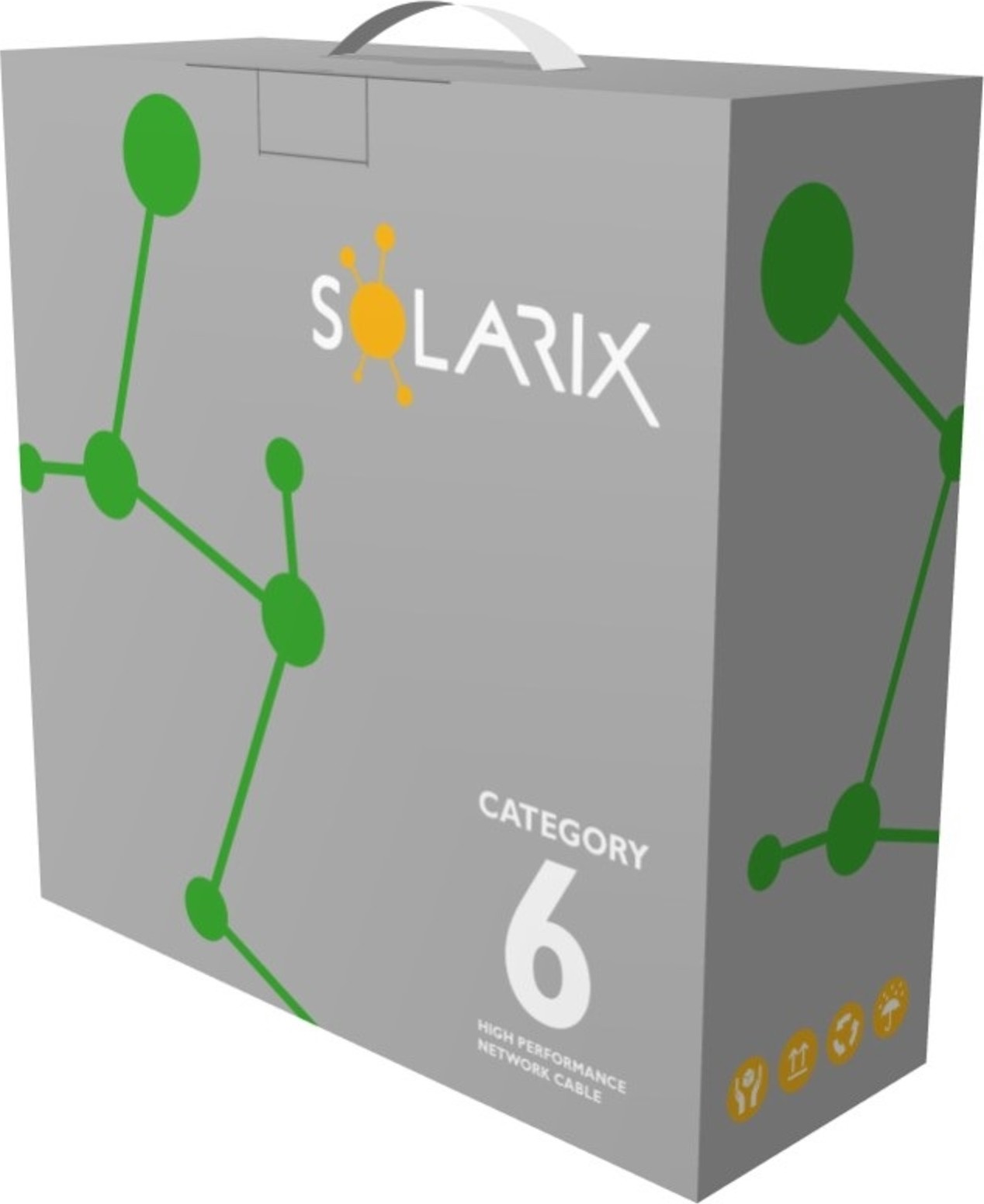 Inštalačný kábel Solarix UTP, Cat6, drôt, PVC, krabica 100 m SXKD-6-UTP-PVC