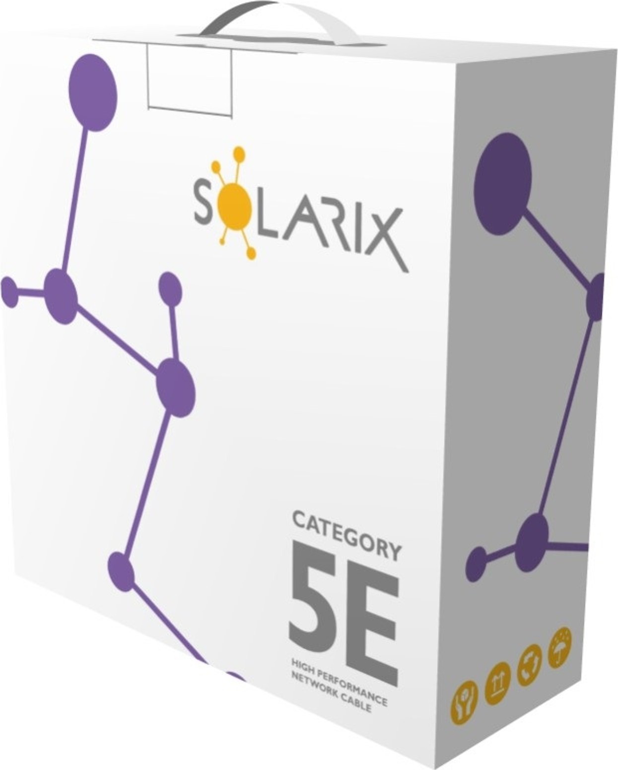 Inštalačný kábel Solarix UTP, Cat5E, drôt, LSOH, krabica 100 m SXKD-5E-UTP-LSOH