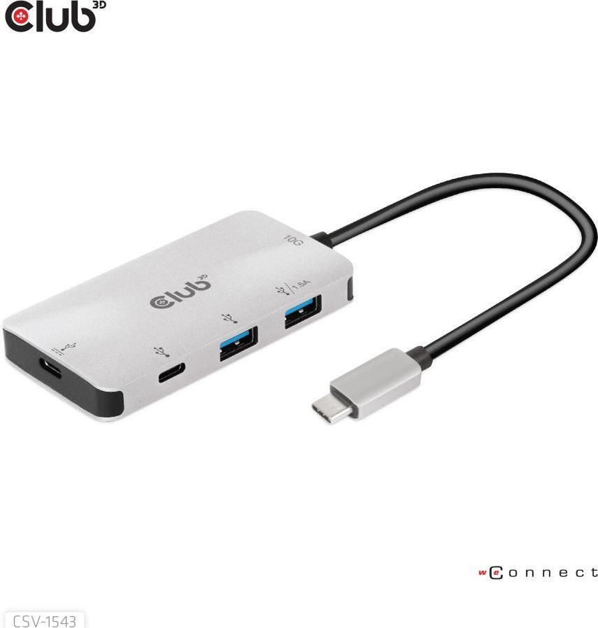 Club 3D Club3D USB-C Gen2 PD hub pre 2x USB-C 10G porty a 2x USB-A 10G porty